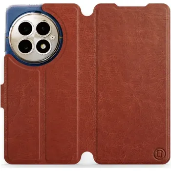 Pouzdro na mobilní telefon Flipové pouzdro Mobiwear - OnePlus 13 - Hnědé a šedé (Knížkové flip pouzdro, obal, kryt na mobil OnePlus 13 - Hnědé a šedé, materiál Umělá kůže + TPU - ochrana 360°, stojánek, silikonová vanička, magnetické zavírání)