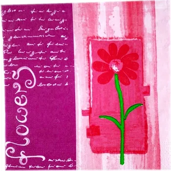 Papírový ubrousek Třívrstvé ubrousky, 33 x 33 cm, vzor „Bordový květ“, 20 ks