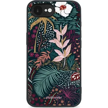 Pouzdro na mobilní telefon Lesklý kryt Mobiwear Glossy - Apple iPhone 16e - G043G - Temná flóra (Prémiové lesklé pouzdro, obal, kryt Mobiwear Glossy na mobil Apple iPhone 16e - G043G - Temná flóra, materiál Plast + TPU silikon - krytí po všech stranách, neošoupatelný potisk, tenké)