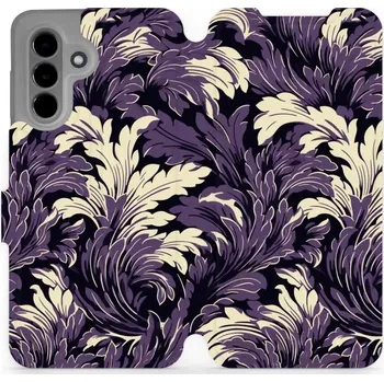 Pouzdro na mobilní telefon Flipové pouzdro Mobiwear - Samsung Galaxy A26 5G - VA46S Fialové rostliny (Knížkové flip pouzdro, obal, kryt na mobil Samsung Galaxy A26 5G - VA46S Fialové rostliny, materiál Umělá kůže + TPU - ochrana 360°, stojánek, silikonová vanička, magnetické zavírá