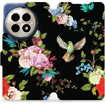 Pouzdro na mobilní telefon Flipové pouzdro Mobiwear - OnePlus 13 - VD09S Ptáčci a květy (Knížkové flip pouzdro, obal, kryt na mobil OnePlus 13 - VD09S Ptáčci a květy, materiál Umělá kůže + TPU - ochrana 360°, stojánek, silikonová vanička, magnetické zavírání)