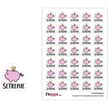 samolepka Fleppi Samolepky Šetrenie | 35 ks Materiál samolepky: matná