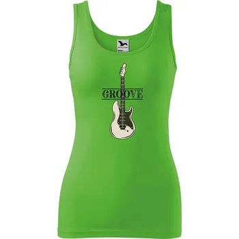 Dámské tílko s potiskem Baskytara Velikost: XS, Barva: Limetková