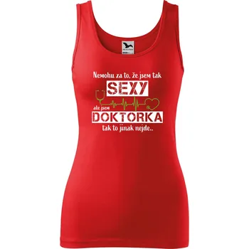 Dámské tílko s potiskem Sexy doktorka Velikost: M, Barva: Červená