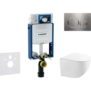 GEBERIT - Kombifix Set předstěnové instalace, kompaktního klozetu Gaia a sedátka softclose, tlačítko Sigma20, nerez SANI15CA6103