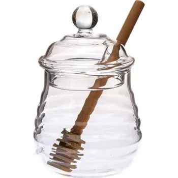 Dóza na potraviny Dóza 250ml, d6,5x 8,2cm, na med, naběračka, sklo*duden 2025