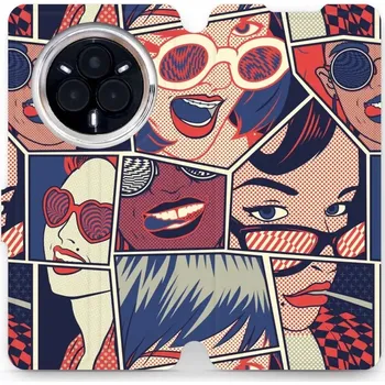 Pouzdro na mobilní telefon Flipové pouzdro Mobiwear - Realme 14 Pro 5G - VP18P Komiks (Knížkové flip pouzdro, obal, kryt na mobil Realme 14 Pro 5G - VP18P Komiks, materiál Umělá kůže + TPU - ochrana 360°, stojánek, silikonová vanička, magnetické zavírání)