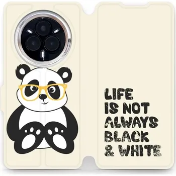 Pouzdro na mobilní telefon Flipové pouzdro Mobiwear - Realme 14 Pro Plus 5G - M041S Panda - life is not (Knížkové flip pouzdro, obal, kryt na mobil Realme 14 Pro Plus 5G - M041S Panda - life is not, materiál Umělá kůže + TPU - ochrana 360°, stojánek, silikonová vanička, magnetické)