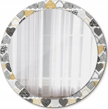 Zrcadlo Moderní Zrcadlo Kulaté Srdce styl Doodle 90cm