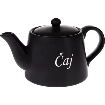 Varná konvice čajník 1,0l ČAJ, BLACK, d12,5x14cm, keramika