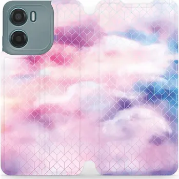 Pouzdro na mobilní telefon Flipové pouzdro Mobiwear - Motorola Moto G05 - MR02S Vodovkové obrazce (Knížkové flip pouzdro, obal, kryt na mobil Motorola Moto G05 - MR02S Vodovkové obrazce, materiál Umělá kůže + TPU - ochrana 360°, stojánek, silikonová vanička, magnetické zavírání)