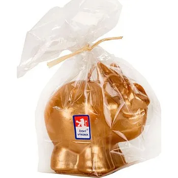 Svíčka Svíčka prasátko velké, zlaté v sáčku