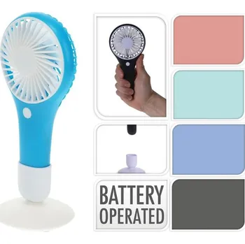 Domácí ventilátor Ventilátor ruční, 3,7x9,5x19,5cm, na baterie, mix barev