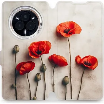 Pouzdro na mobilní telefon Flipové pouzdro Mobiwear - Realme 14 Pro 5G - VP42S Vlčí máky (Knížkové flip pouzdro, obal, kryt na mobil Realme 14 Pro 5G - VP42S Vlčí máky, materiál Umělá kůže + TPU - ochrana 360°, stojánek, silikonová vanička, magnetické zavírání)