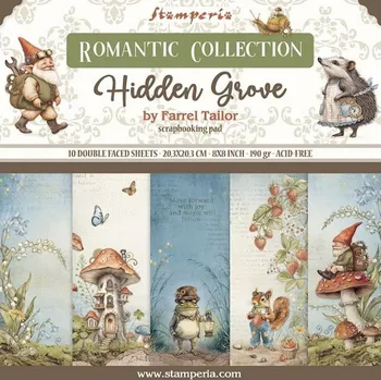 Umělecký papír Stamperia Sada oboustranných papírů 20x20cm Hidden Grove (10ks)