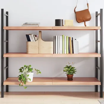 police Nástěnná police hnědá 140x50x(2-4)cm ošetřený masivní dub Hnědá363704