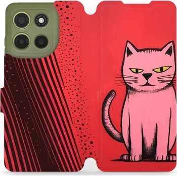 Pouzdro na mobilní telefon Flipové pouzdro Mobiwear - Motorola Moto G15 - VP54S Kocourek (Knížkové flip pouzdro, obal, kryt na mobil Motorola Moto G15 - VP54S Kocourek, materiál Umělá kůže + TPU - ochrana 360°, stojánek, silikonová vanička, magnetické zavírání)