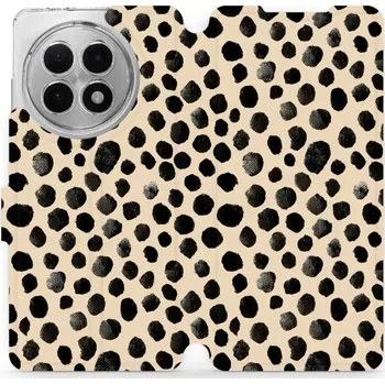 Pouzdro na mobilní telefon Flipové pouzdro Mobiwear - OnePlus 13R - VA50S Černé puntíky (Knížkové flip pouzdro, obal, kryt na mobil OnePlus 13R - VA50S Černé puntíky, materiál Umělá kůže + TPU - ochrana 360°, stojánek, silikonová vanička, magnetické zavírání)