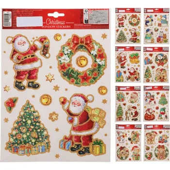 Vánoce Dekorace 21x30cm, vánoční okenní, 8 DRUHŮ