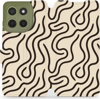 Pouzdro na mobilní telefon Flipové pouzdro Mobiwear - Motorola Moto G15 - VA60S Linky (Knížkové flip pouzdro, obal, kryt na mobil Motorola Moto G15 - VA60S Linky, materiál Umělá kůže + TPU - ochrana 360°, stojánek, silikonová vanička, magnetické zavírání)