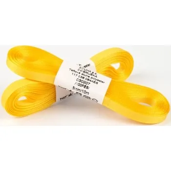 Stuha Stuha text.10m/6mm žlutá TAFTOVÁ