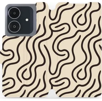 Pouzdro na mobilní telefon Flipové pouzdro Mobiwear - Realme Note 60 - VA60S Linky (Knížkové flip pouzdro, obal, kryt na mobil Realme Note 60 - VA60S Linky, materiál Umělá kůže + TPU - ochrana 360°, stojánek, silikonová vanička, magnetické zavírání)