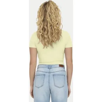 Dámské tričko ONLY T-Shirt Betty 15311891 Žlutá Regular Fit XS