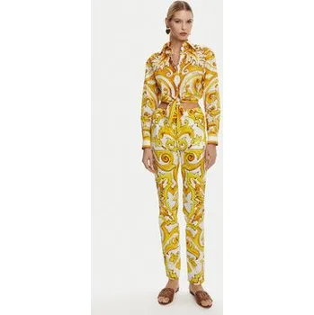 Dolce&Gabbana Kalhoty z materiálu FTC4PT HH5EA Žlutá Regular Fit 40