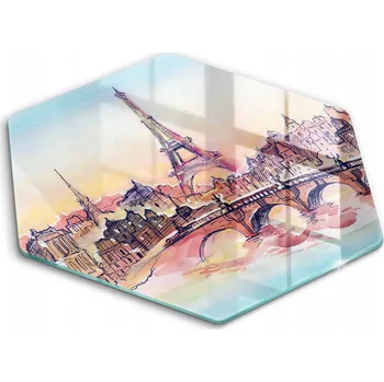 Obraz Praktické skleněné prkénko Šestiúhelník Krajina Paříž Eiffelova věž Šířka 40 cm