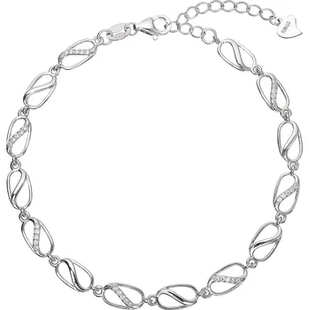 Náramek Stříbrný náramek kávová zrna se zirkony 13083.1 crystal