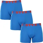 Styx 3PACK pánské boxerky long sportovní guma modré (3U1167) L