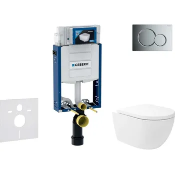 GEBERIT - Kombifix Set předstěnové instalace, klozetu Oudee Vortex a sedátka softclose, tlačítko Sigma01, lesklý chrom SANI15CA1130