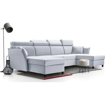 Sedací souprava Rozkládací rohová sedačka MORENA U světle šedá