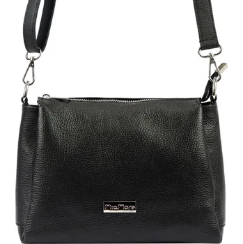 Kabelka Kožená crossbody kabelka MiaMore 01-002 černá