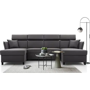 Sedací souprava Rozkládací rohová sedačka MORENA U šedá