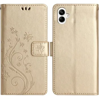 Pouzdro na mobilní telefon Flowers knížkové pouzdro na Samsung Galaxy A06 4G - zlaté