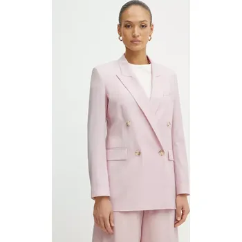 Dámské sako Vlněné sako BOSS růžová barva, hladká, 50537509 03X, vel. 36