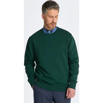 Pánská mikina MIKINA GANT EMBOSSED SWEAT C-NECK TARTAN GREEN