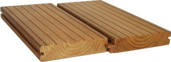 Thermowood – termo-borovice TERASOVÉ PRKNO LUNADECK2 26X117 S BOČNÍMI ÚCHYTY