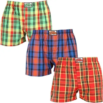 Trenýrky Styx 3PACK pánské trenky klasická guma vícebarevné (3A100618) L