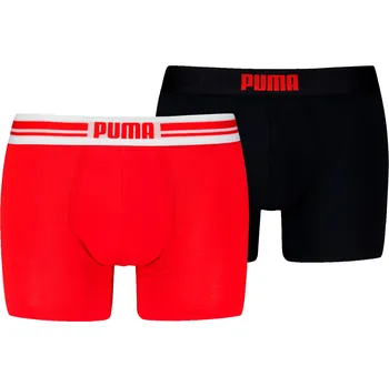 Boxerky Pánské boxerky Puma Everyday Placed Logo Boxer 2P Velikost: M / Barva: černá/červená