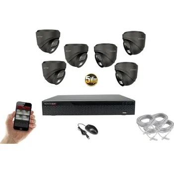 Kompletní kamerový systém Monitorrs Security AI Hybrid light IP 6 kamerový set 5 Mpix GDome (6142K6) (Monitorrs Security)