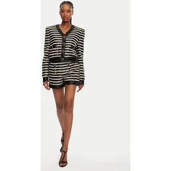 Dámské kraťasy Balmain Šortky z materiálu DF1PA265XJ31 Černá Regular Fit 38