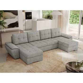 Sedací souprava Rozkládací rohová sedačka ERDORADO U světle šedá