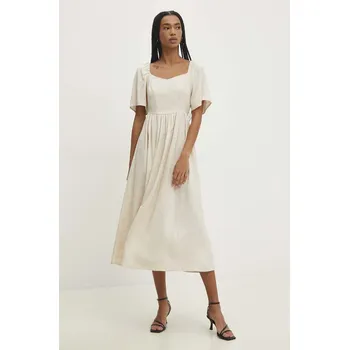 Dámské šaty Lněné šaty Answear.LAB 8868.fh béžová 80X, vel. S