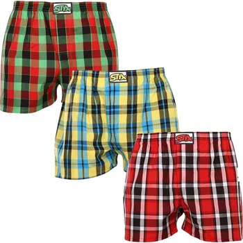Trenýrky Styx 3PACK pánské trenky klasická guma vícebarevné (3A093338) XL