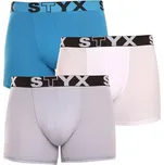 Styx 3PACK pánské boxerky long sportovní guma vícebarevné (U9696167) XXL