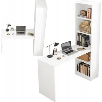 Psací stůl Obdélníkový psací stůl Muvu 125 x 50 x 181 cm bílý