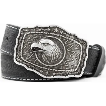 Opasek Černý kožený motorkářský pásek (P175)