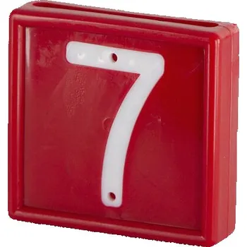 Chov hospodářského zvířete Plastové číslo na obojek, jednomístné, červené varianta 7